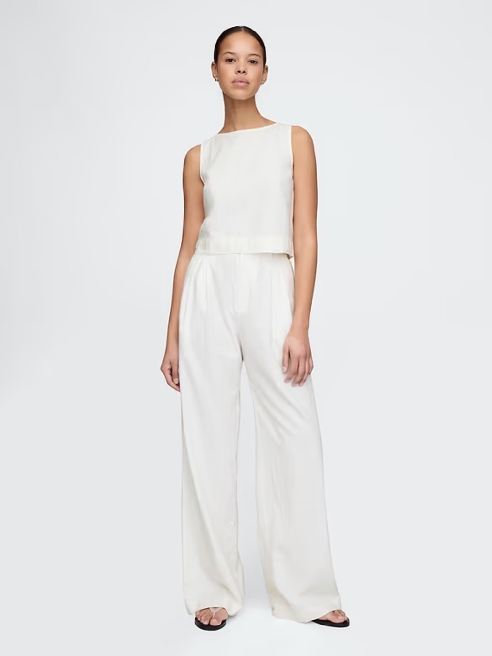GAP 365 High Rise Linen-Blend Trousers